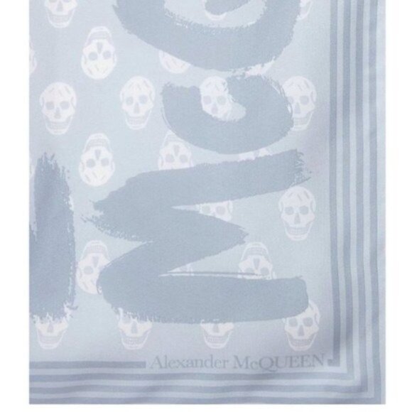 Alexander McQueen Graffiti Biker Silk Scarf - Picture 2 of 6